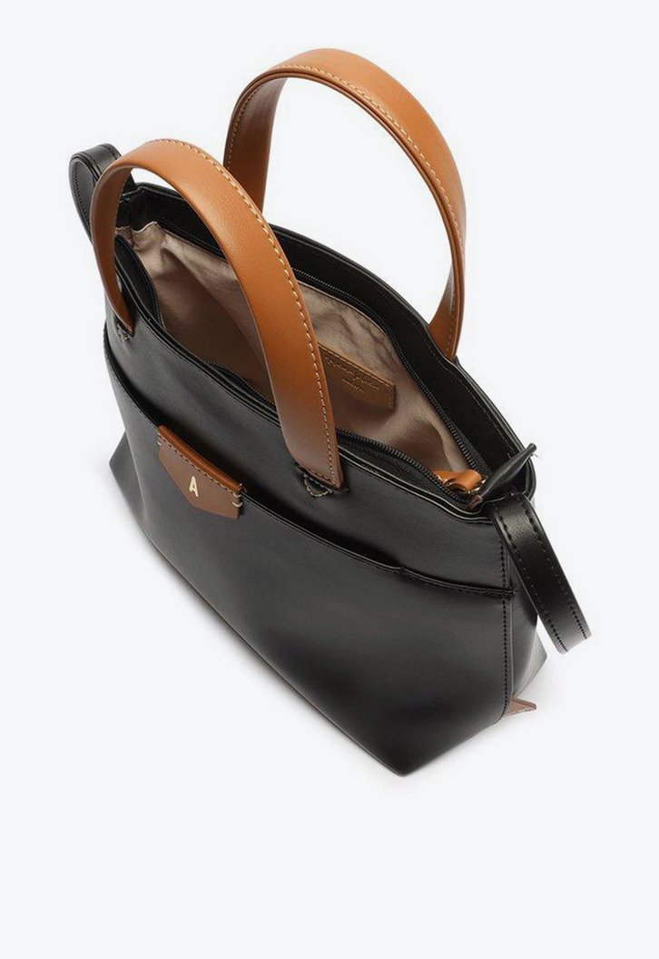 Bolsa Tote Preta Anacapri Bicolor Média