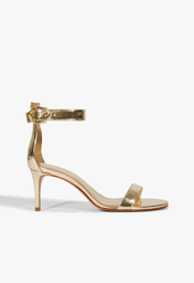 Sandália Dourada Schutz Ativ Vii Glam Couro Platina | ZZ MALL