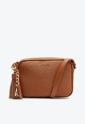 Bolsa Tiracolo Pequena Chaveiro Barbicacho Marrom