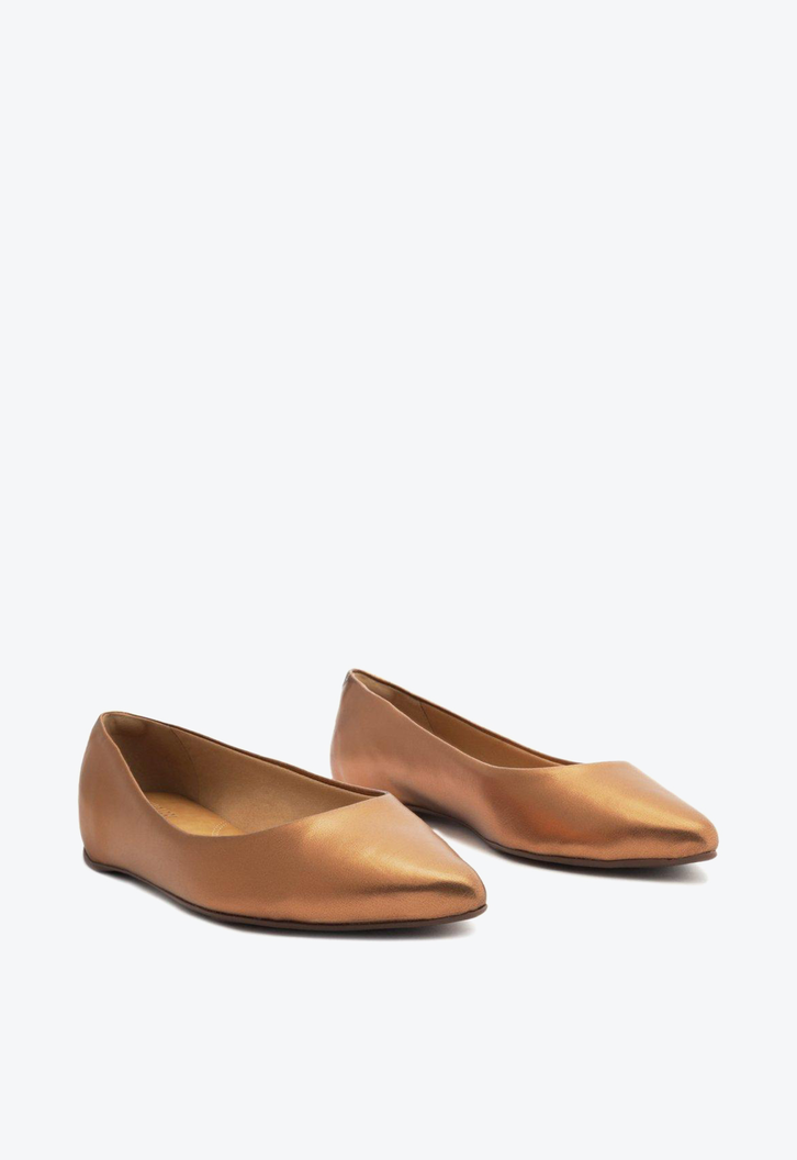 Sapatilha Metalizada Bronze Anacapri Bico Fino