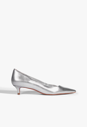 Scarpin Prateado Schutz Laura Mid Couro