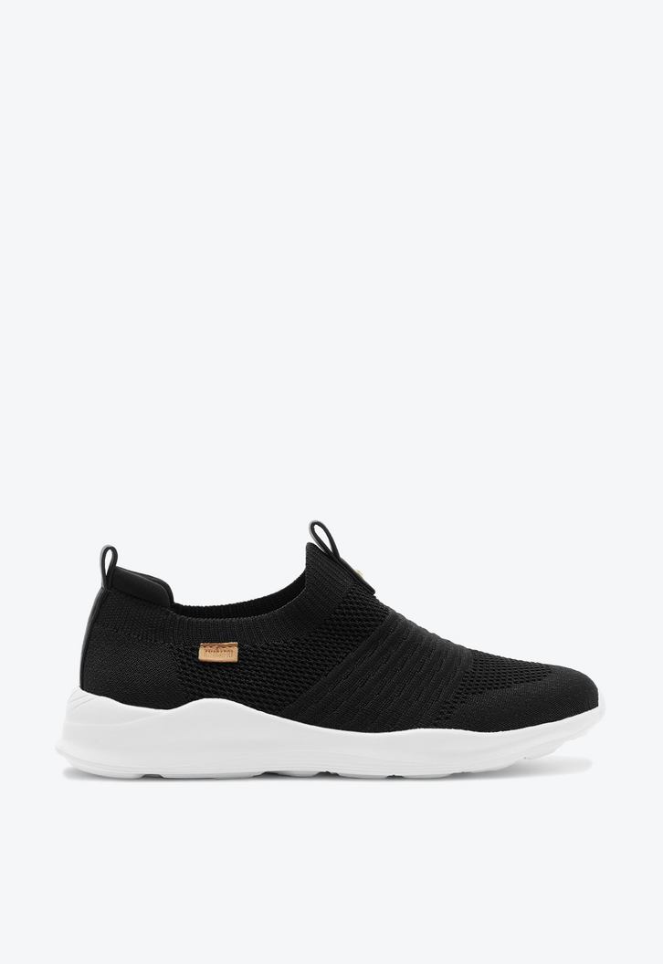 Tênis Slip On Preto Anacapri Knit Liso