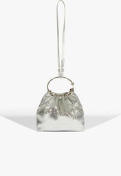 Bolsa Bucket Metálica Prateada