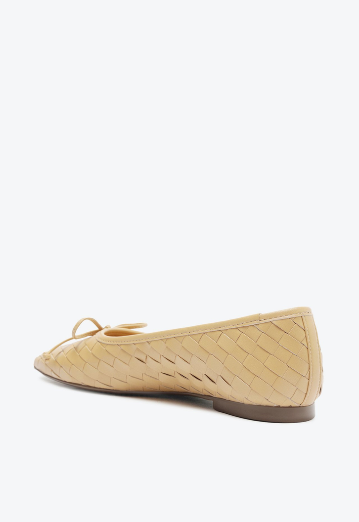 Sapatilha Casual Flats Couro Bege