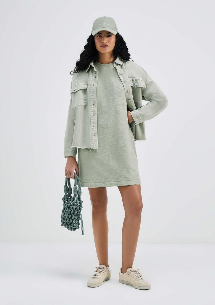 Vestido Verde Hering Básico Curto Com Bolso