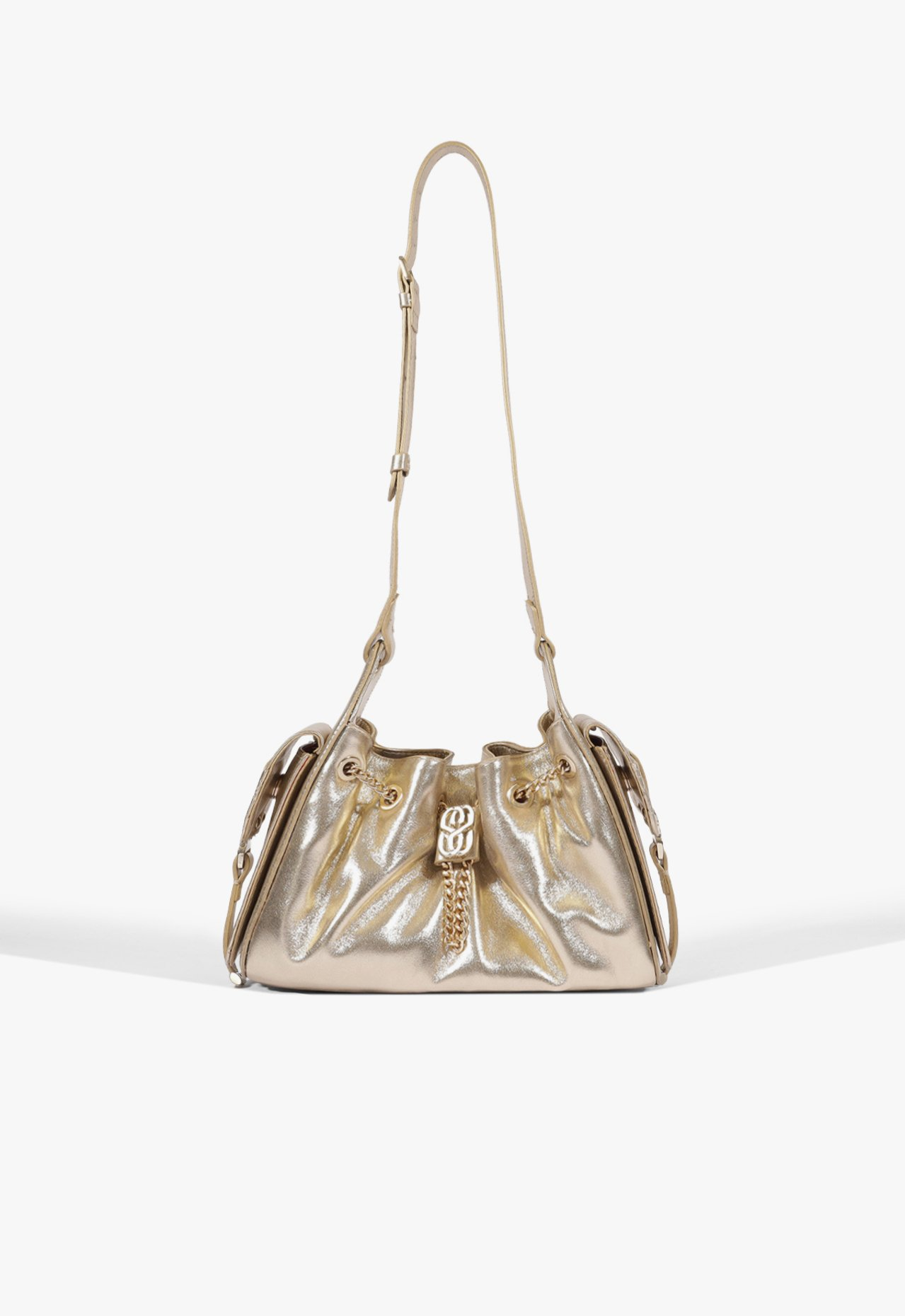 るる Bolsa Schutz Shoulder Lilibet Média Couro Dourada | ZZ MALL