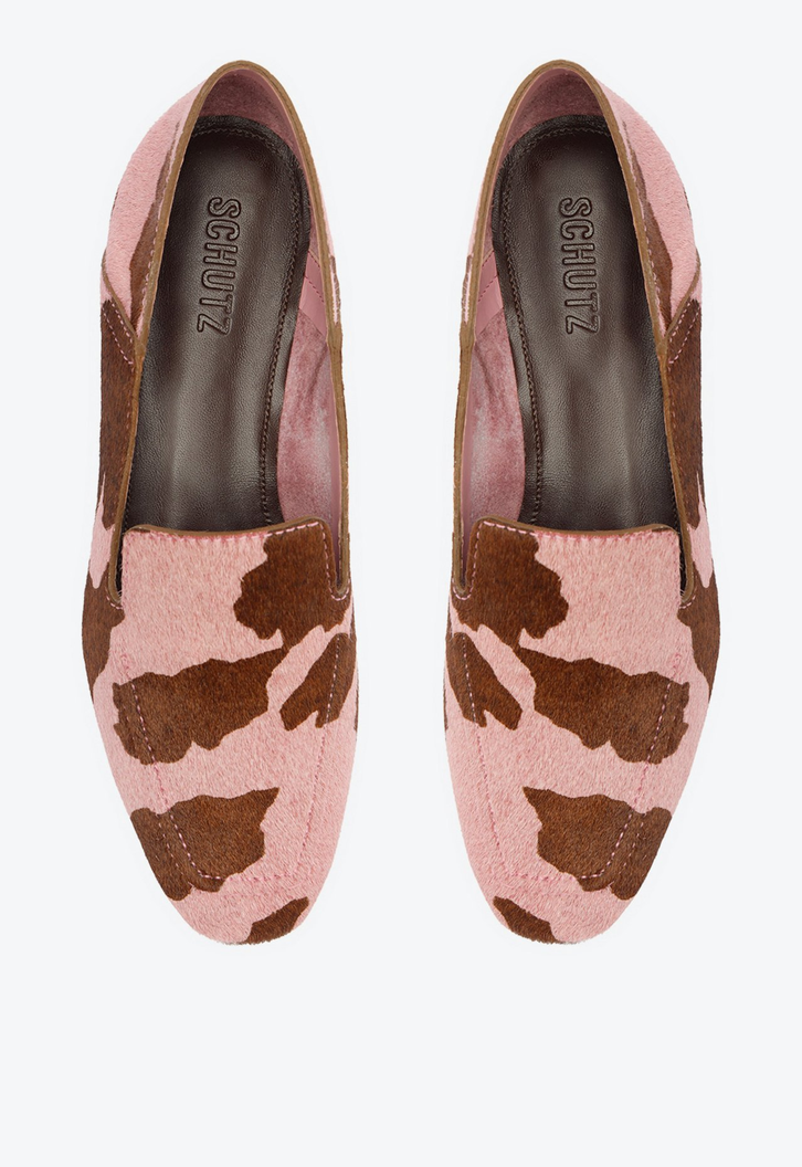 Mocassim Wild Flats Pelo Rosa e Marrom