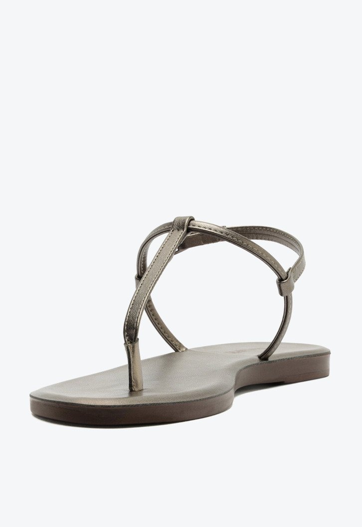 Sandália Slim Monocolor Prata Velho