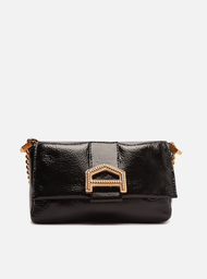 Bolsa Tiracolo Preta Arezzo Couro Detalhe Pequena