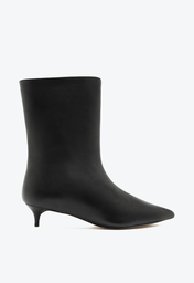 Bota Preta Schutz Cano Médio Salto Kitten Couro Prime
