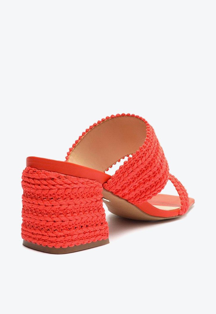 Sand?Lia Coral Arezzo Texturizada Salto Bloco Maju