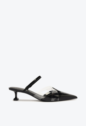 Scarpin Mule Schutz Salto Mid Vinil Preto