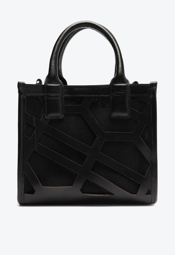 Bolsa Tote Preta Arezzo Liz Média Monograma