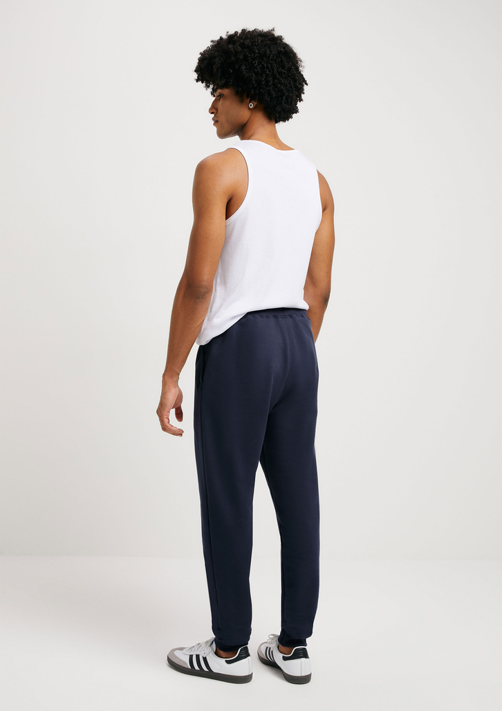 Calça Básica Azul Escuro Hering Jogger Em Moletom Peluciado