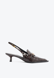 Scarpin Preto Schutz Salto Baixo Couro Croco