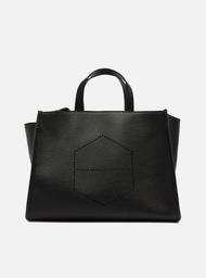 Bolsa Tote Preta Grande Logo Perfurado
