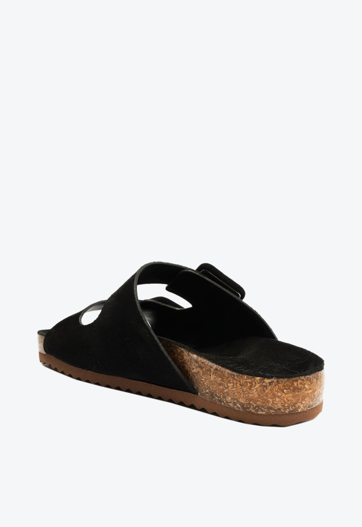 Sandália Papete Enola Suede Preta