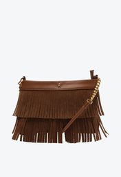 Bolsa Tiracolo Marrom Anacapri Franjas Pequena