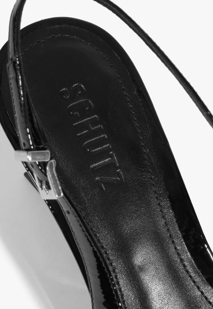 Slingback Verniz Preto