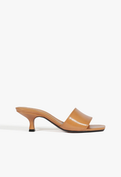 Sandália Mule Kelsea Couro Marrom
