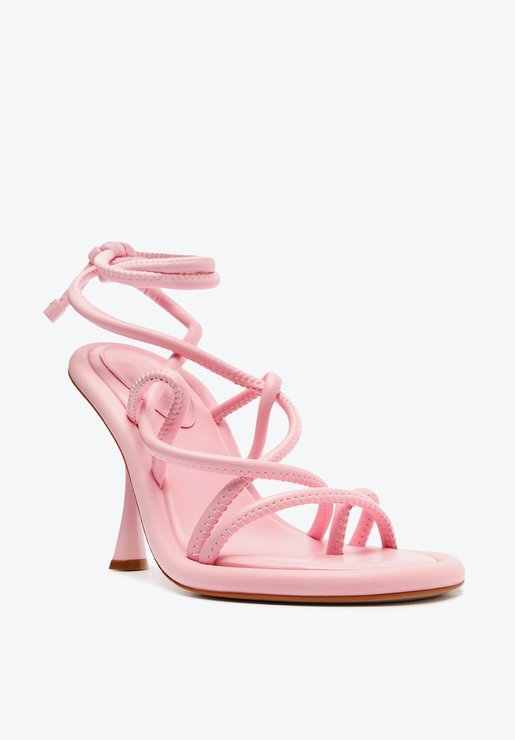 SANDÁLIA ROSA SCHUTZ SALTO ENTRELAÇADA