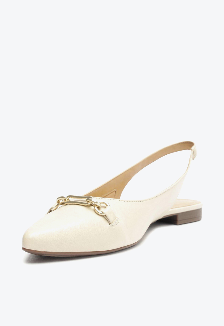 Sapatilha Branca Anacapri Slingback Bico Fino Classy